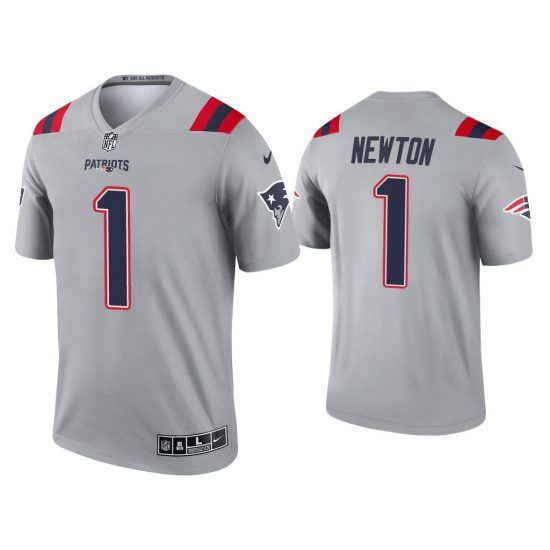 Men New England Patriots #1 Cam Newton Nike Grey Inverted Legend NFL Jersey->new england patriots->NFL Jersey